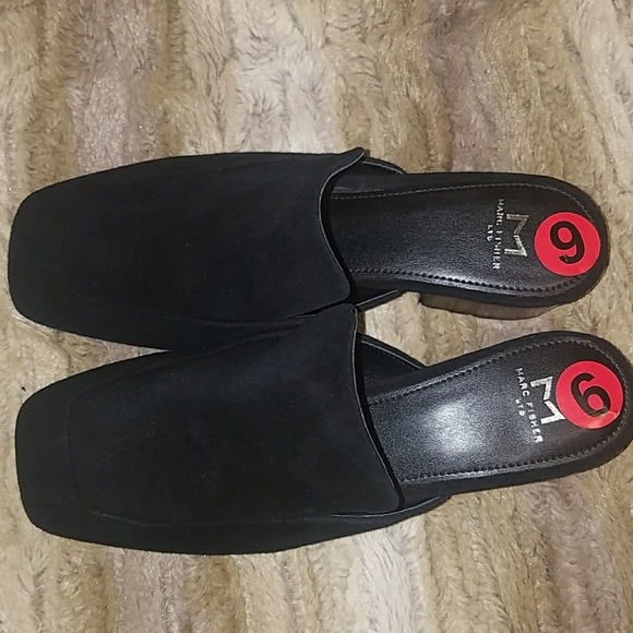NWOT Marc Fisher LTD Black Mules - Picture 4 of 5